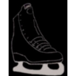 BLACK FIGURE SKATE PIN ICE SKATING PIN